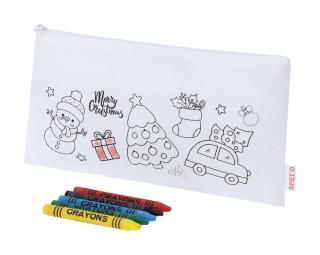 Flemenk colouring Christmas pencil case 