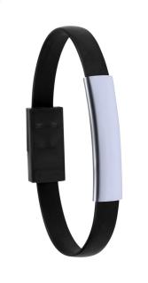 Beth USB-Ladekabel/Armband Schwarz/silber