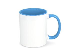 Mug subli Oslo colored inside & handle 300ml, lightblue Lightblue, offwhite