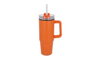 Miami Becher mit Henkel und Strohhalm 800ml Orange