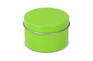 Scented candle recycled tin big Hellgrün