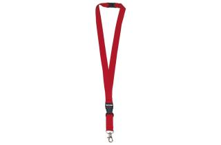 Polyester lanyard 20mm with buckle and hook Red