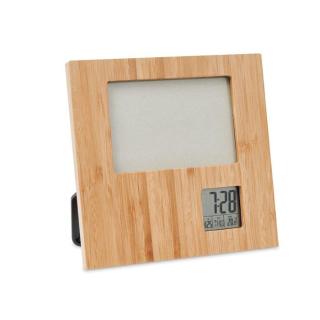 ZENFRAME Photo frame with weather statio Timber