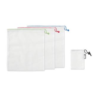 VEGGIE SET RPET Set of 3 RPET mesh food bags White