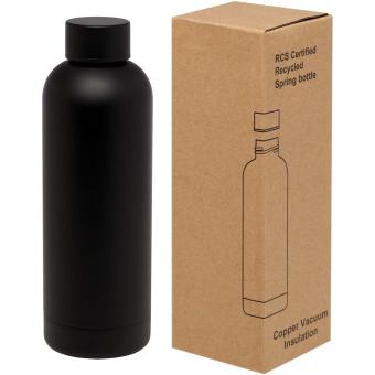 Spring 500 ml RCS certified recycled stainless steel copper vacuum insulated bottle Black