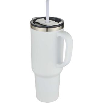 Sydney 1200 ml double wall RCS certified copper vacuum insulated tumbler with straw White