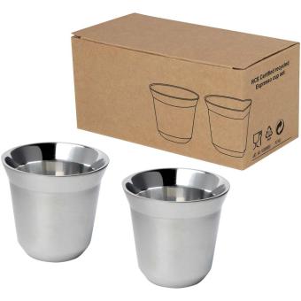 Duo 80 ml RCS certified stainless steel espresso cup set Silver