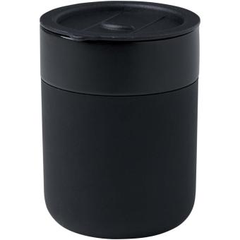 Java 330 ml ceramic tumbler with silicone wrap and plastic lid 