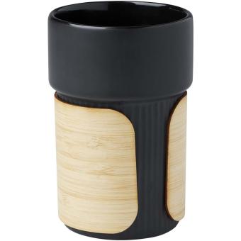 Fika 340 ml tumbler with bamboo sleeve Black