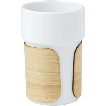 Fika 340 ml tumbler with bamboo sleeve White