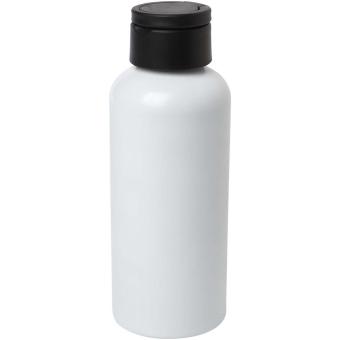 Trinity 600 ml RCS certified recycled aluminium water bottle with RPET lid White