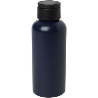 Trinity 600 ml RCS certified recycled aluminium water bottle with RPET lid Navy