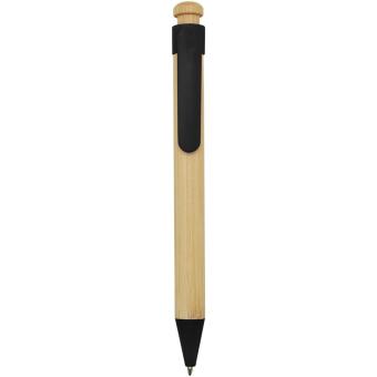 Rattan bamboo and recycled plastic ballpoint pen (black ink) 