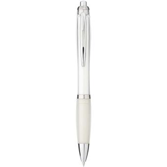 Nash ballpoint pen with coloured barrel and grip, white White,transparent