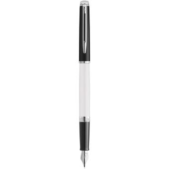 Hemisphere colour blocking fountain pen with palladium trim White/black