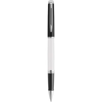 Hemisphere colour blocking rollerball pen with palladium trim White/black