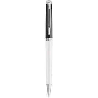 Hemisphere colour blocking ballpoint pen with palladium trim White/black