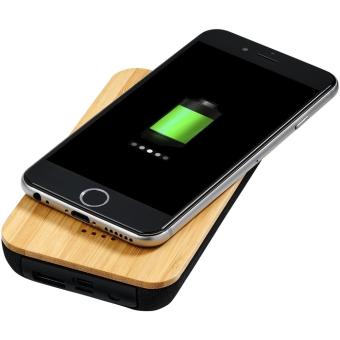 Future 6000 mAh bamboo/fabric wireless power bank, nature Nature,black