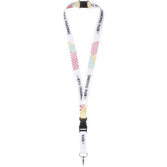 Balta sublimation lanyard with safety breakaway and buckle, black/white Black/white | 10mm