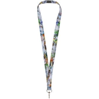 Addie recycled PET lanyard with safety breakaway, black/white Black/white | 10mm