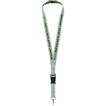 Balta recycled PET lanyard with safety breakaway and buckle, black/white Black/white | 10mm