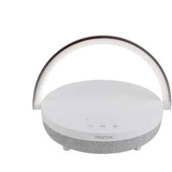 Prixton 4-in-1 10W Bluetooth® speaker with LED light and wireless charging base 