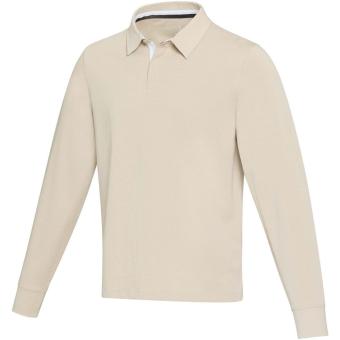 Clyde unisex organic rugby polo sweatshirt, oatmeal Oatmeal | XS