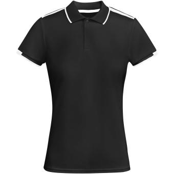 Tamil short sleeve women's sports polo, black/white Black/white | L