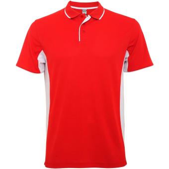 Montmelo short sleeve unisex sports polo, red/white Red/white | L