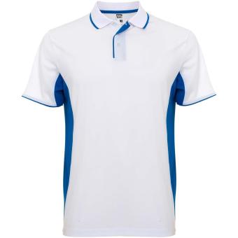 Montmelo short sleeve unisex sports polo, white/royal White/royal | L