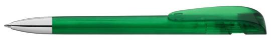 YES transparent SI Plunger-action pen Dark green