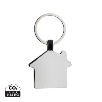 XD Collection RCS recycled zinc alloy house keyring Silver