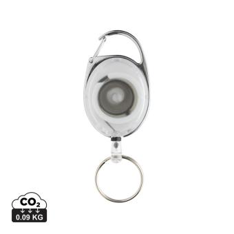 XD Collection RCS recycled ABS roller clip keychain White