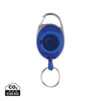 XD Collection RCS recycled ABS roller clip keychain Aztec blue