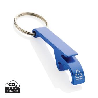 XD Collection Flaschen- und Dosenöffner aus RCS recyceltem Aluminium Blau