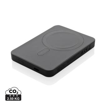 XD Collection Magnetix RCS recycled plastic 5000 mah magnetic powerbank Black