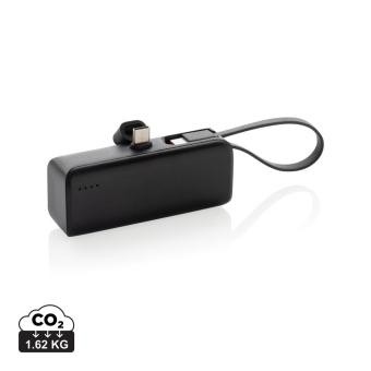 XD Collection Powerlink 3000mah Powerbank aus RCS rPlastic mit USB-C Kabel Schwarz