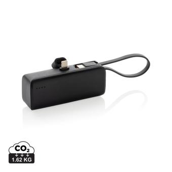 XD Collection Powerlink 3000mah iOS-Connector Powerbank aus RCS rPlastic Schwarz