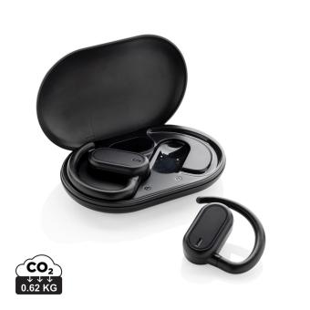 XD Collection Fitsound RCS recycled plastic open ear TWS earbuds Black