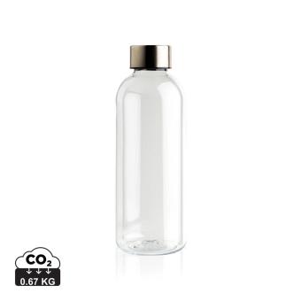 XD Collection Auslaufsichere Trinkflasche mit Metalldeckel Transparent