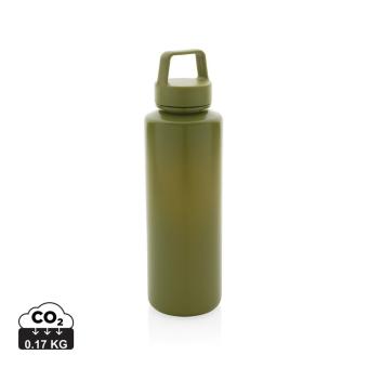 XD Collection RCS certified recycled PP water bottle with handle Green