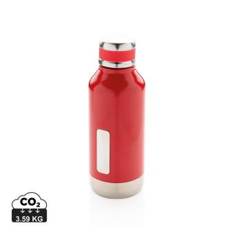 XD Collection Leak proof vacuum bottle with logo plate Red