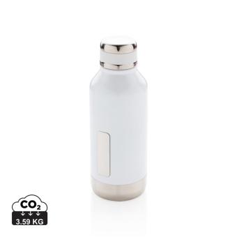 XD Collection Leak proof vacuum bottle with logo plate White