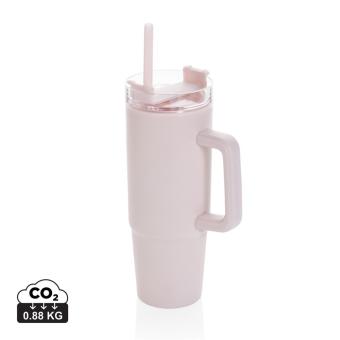 XD Collection Tana Becher aus RCS recyceltem Kunststoff mit Griff 900ml Rosa