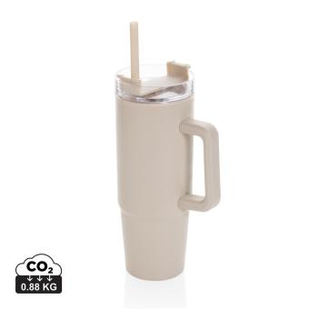 XD Collection Tana Becher aus RCS recyceltem Kunststoff mit Griff 900ml Beige