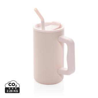 XD Collection Cube Becher aus RCS recyceltem Stahl 800ml Rosa