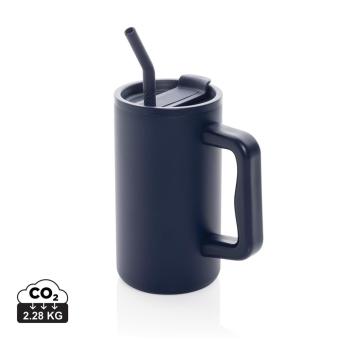 XD Collection Cube Becher aus RCS recyceltem Stahl 800ml Navy