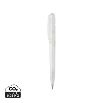 XD Collection Devin transparenter Stift aus GRS zertifiziertem rABS Weiß