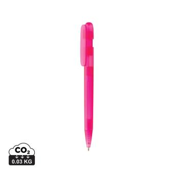 XD Collection Devin transparenter Stift aus GRS zertifiziertem rABS Rosa