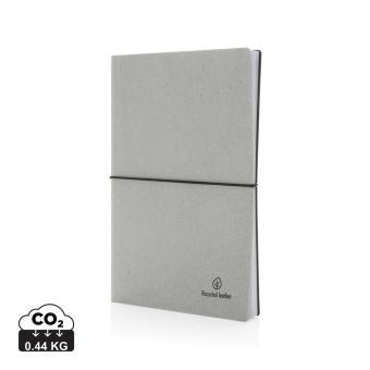 XD Collection A5 recycled leather notebook Light grey